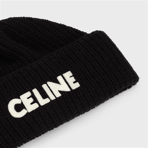 celine beanie ribbed wool hat.